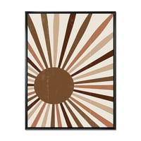 DesignArt 'Светла минималистичка сјајна теракота Сончеви зраци на модерните врамени платно wallидни уметности
