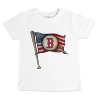 Мало Дете Ситна Репка Бела Бостонска Црвена Значи Бејзбол Знаме Маица