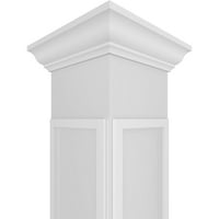 Ekena Millwork 10 W 8'H Craftsman Classic Square Non-Tapered Arts & Занаети Fretwork Column W Crown Capital & Crown Base