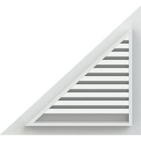 Ekena Millwork 32 W 3 8 H десен триаголник Gable Fint - Функционален терен на десната страна, PVC Gable отвор со 1 4 рамка за