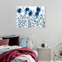 Wynwood Studio Canvas Blue Daisies and Tlelips Floral and Botanical Gardens Wall Art Canvas Print Blue Dark Blue 36X24