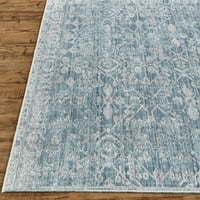 Tirza Luxury потресена украсна област килим, сина сива сива боја, 7ft-10in 10ft
