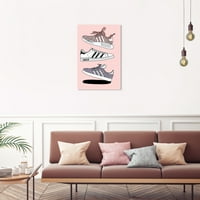 Wynwood Studio Canvas Sparkle Sneaker Collection Collection Mase and Glam Shoes Wall Art Canvas Print Pink Metallic Pink 20x30