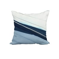 Чамец лак дрво сино геометриски принт декоративен полиестер фрли перница со ленена текстура