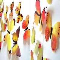 Tutunaumb Нови Топла На Продажба Налепници Налепници Ѕид Дома Украси 3D Пеперутка Виножито Жолто-Жолта