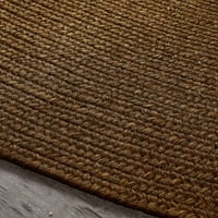 Впечатоци Пармиџанино Солидна Овална Плетенка Внатрешна Надворешна Површина Килим 5 '8', Какао