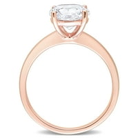 Miaенски 2- Карат создаде бел сафир 10KT Rose Gold Solitaire Ring