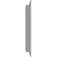 Ekena Millwork 32 W 26 H Правоаголник Гејбл Фунд Функционален, PVC Gable отвор со 1 4 рамка за рамна трим