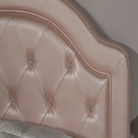Мебел Од Хилсдејл Карли Глава И Рамка За Кревет Во Розова Фау Кожа, Повеќе Големини