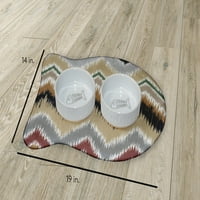 Едноставно Дејзи Шеврон килим во форма на риба, миленичиња за хранење со мачки за мачки