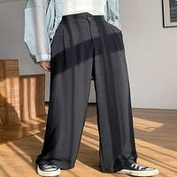 Еластична еластична еластична висока половината неправилно драпено деловно фустани панталони широки нозе долги панталони