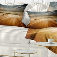 DesignArt Stormy Sea со бранови што излегуваат - перница за фрлање фотографии од плажа - 12x20