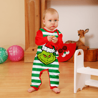 Непослушен Божиќ Семејство Појавување Божиќ Пижами, Двојка Појавување Божиќ Пижами-Зелена Бела Ленти И Зелени Џуџиња Со Божиќ