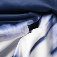 Мода Вратоврска Обоена Лента Печатење Краток Ракав Жените Се Облекуваат Дами Дома Фустан Сино Л