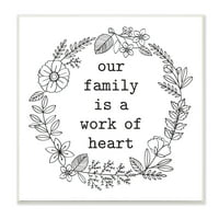 Студената индустрија работа на срцев цветник на венец Семејство цитат Графичка уметност Необраната уметничка печатена wallидна