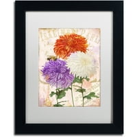 Трговска марка ликовна уметност Chrysanthemums Canvas Art by Color Bakery Breat Matte, црна рамка