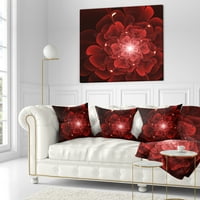 DesignArt Fractal цвет чиста црвена дигитална уметност - перница за цвеќиња - 16x16