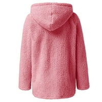 лабакиха зимски палта за жени жени дами топло палто јакна зимска о-врат цврста долга надворешна облека жешка розова