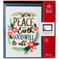 Време на одмор, Божиќна картичка за мир на Земјата, честитка за хартија, мулти-боја, инклузивно, 5,6 7,75