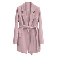 Ауфмер Клиренс Бизнис Секојдневен За Жени Дами Мода Лежерна Боја Со Долги Ракави Разноврсна Долга Отворена Палто
