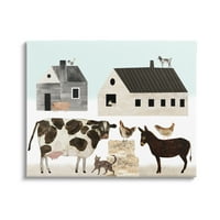 Tuphell Industries Минимални фарми животни штала и галерија за домашно сликарство завиткано платно печатење wallидна уметност,