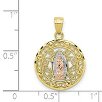 10к Три-Тон Жолто Злато Пресвета Богородица Од Гвадалупе На Круг Приврзок