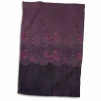 3дроза Викторија Трендовски Розова Цветна Чипка На Виолетова Гранџ Позадина-пешкир, од