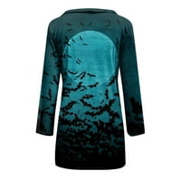 Женска Мода Обичен Долг ракав За Ноќта На Вештерките Печатење Со Средна Должина Кардиган Копче Јакна Палто