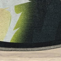 Добро ткаена чудесна бубамара двојно лице мачка ноар сива 3'11 тркалезен килим