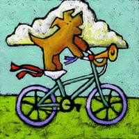 Мармонт Хил - Acrobat Cog Bike Antics Од Janенет Нелсон Сликарство печатење на завиткано платно