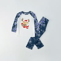 Божиќни пижами за семејна дозвола Божиќни семејни пижами што одговараат на комплети симпатична сантус елен печатење со долг