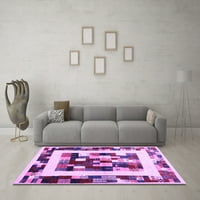 Ахгли компанија во затворен правоаголник апстрактни пурпурни современи килими, 5 '8'