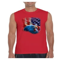 Машка графичка маица без ракави - Американско знаме 4 -ти јули