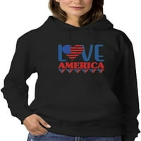 Love America W Banders Hoodie Women -Image by Shutterstock, женски 3x -голем
