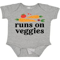 Инктастичен Вегетаријанец Трча На Зеленчук Подарок Бебе Момче Или Девојче Боди