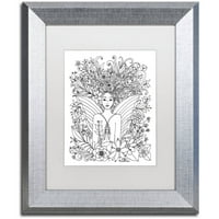 Трговска марка ликовна уметност самовили и шумски суштества 18 платно уметност од kcdoodleart бел мат, сребрена рамка
