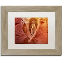 Трговска марка ликовна уметност „срце во камен“ платно уметност од Мајкл Бланшет Фотографија, Бела мат, рамка за бреза