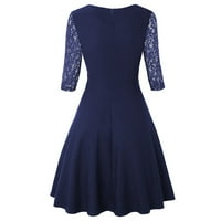 Фустани за жени датираат женски боемски плоштад деколте Солиден краток краток ракав мини фустан сина 2xl