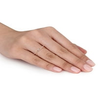 Миабела Карат Т.В. Дијамант 14к розово злато кросовер ветување прстен