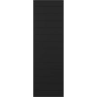 Ekena Millwork 12 W 68 H TRUE FIT PVC HORIONTAL SLAT модерен стил фиксиран монтиран ролетни, црна