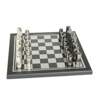 Новограцот 14 4 Сребрен алуминиумски шаховски игра, 1 парчиња