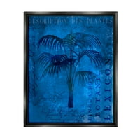 Тропел тропска палма за палма за палми пејзаж сликарство црна пловила врамена уметничка печатена wallидна уметност