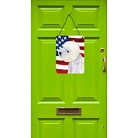 Каролини Богатства SS4249DS Сад Американско Знаме со Westie Ѕид Или Врата Виси Отпечатоци, 12x16, разнобојни