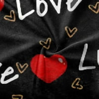 Денот На Вљубените Жените Надвор Рамо Пуловери Џемпер Лабава Долги Ракави Срца Печатени Искинати Врвови