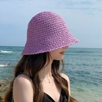 Хуаи цврста боја корпа капа за жени капи за корпи за жени измиени памук лето сонце плажа риболов виолетова