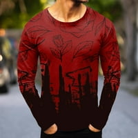 Outfmvch маици за мажи Мода Секојдневен Спорт Апстрактно Дигитално Печатење Маица Со Тркалезен Врат Женски врвови Црвена