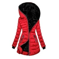 лабакиха палта за женски женски топол капут јакна надворешна облека крзно ' обложен winter зимски капут дебел мантил долга обложена тенка јакна црвена xxl