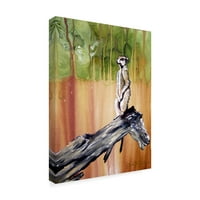 Трговска марка ликовна уметност „Meerkat in Tree“ платно уметност од Чери Ро Дирксен