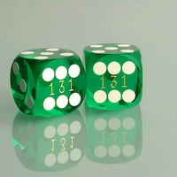 Пар зелена професионална нумерана коцки во случај