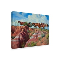 Заштитена марка ликовна уметност „обоена глина и четвртина коњи“ платно уметност од Jackек Соренсон